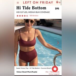 Hi Tide Bottom - Size M - Desert Plum (Purple) - NWT